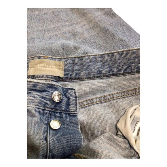 Light Distressed EVERLANE Curvey 90's Cheeky Straight Buttonfly Jeans Sz 33 - Picture 4 of 5